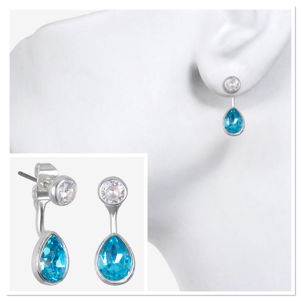 Platinum Plated Floater/Jacket Earrings